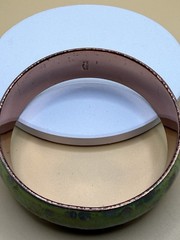 Matisse Renoir Copper Enamel Bangle Bracelet Green / Aqua Mid-Century Modern