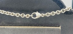 Vintage Sterling Silver Rolo Link Chain Necklace 32″