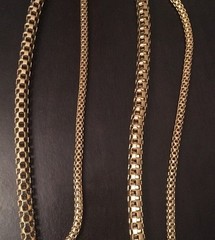 Gold Tone Collar Double Chain -21 “