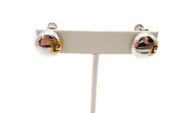Vintage Clip On Earrings Silver Tone S3