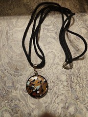 Vintage Double Sided Dragon Design Cloisonne Pendant Necklace 16.5″ Long