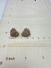 BEAUTIFUL Vintage Genuine Crystal and Gold Tone Heart Earrings Marked Roman