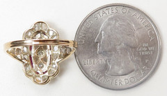 Victorian Edwardian Rose Diamond Engagement 14KY & Silver Rg Sz 6 UK-L1/2 EGLUSA