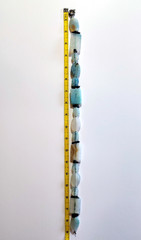 Vintage Aquamarine, Amazonite, & Smoky Quartz Gemstone Glass Chunky Necklace 16″