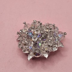 Vintage Signed Vendome Aurora Borealis AB Crystal Rhinestone Flower Brooch Pin