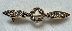 Vintage Coro, Brooks & Unbranded Brooch Lot of 6 Gold Tone Crystals Rhinestones
