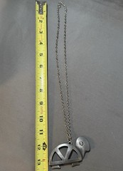 Vintage Turtle Pendant Necklace, 12 in. Silver-Tone Chain, Pewter Animal.