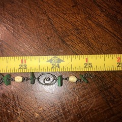 Vintage Southwestern Artisan Necklace Sterling Malachite & Horn/bone Beads 925