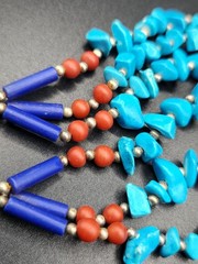 Vintage Southwestern Style Faux-Gemstone Tassel Necklace