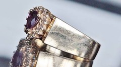 14k yellow gold 0.66ct natural diamond size 5.5 ring ruby vintage heated 4.8gr