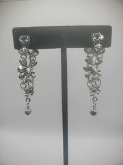 Vintage Chandelier Earrings Crystal Clip On Huggie Dangle Drop Jewelry Costume