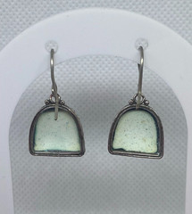 Vintage Earrings Rostov Finift Russian Enamel Painted Floral Dangle Silver Tone