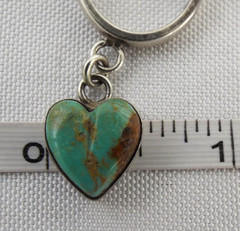 Joan Slifka Designs STERLING SILVER Turquoise Dangle Heart Ring Size 5.5 6g