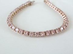 Gold on Sterling Silver 925 Natural Morganite Tennis Bracelet 7.5″