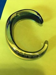 Unique Handmade Fused Glass Bangle 2.25” Interior Diameter