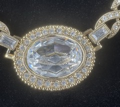 1928 Gold Tone Vintage Style Necklace 7” Long Glamorous Fashion Jewelry