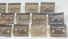 Sterling Silver .925 * White Opal Studs * Vintage 1980’s NOS * Hypoallergenic