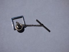 Fathers Day VTG Swank Modernist Open Frame Square Tie Tack Chain & Bar