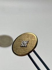 Vintage Artisan TM 1/20 12K GF Two Tone Brushed Illusion Diamond Cufflink