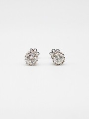 Estate $7000 1.50ct Si2 H Natural Diamond 18k White Gold Eternity Earrings