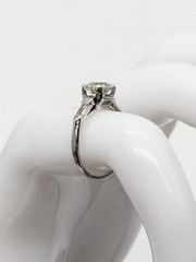 Vintage $12,000 1.53ct GIA Fancy Green Yellow VS2 Diamond Platinum Wedding Ring