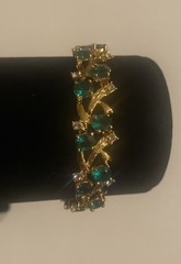 Camrose & Kross Jackie Kennedy Emerald And Crystal Gold Interlocked Bracelet JBK