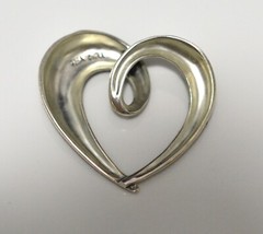 Open Heart Shaped Sterling Silver Marcasite Pendant Slide