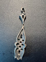 Antique 935 Silver Art Deco Paste Pendant – 1920s German Stones Multicolor