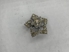 Vintage Crystal Clear Rhinestone Brooch and Pendant Lot of 6 1940s 1950s 1960s