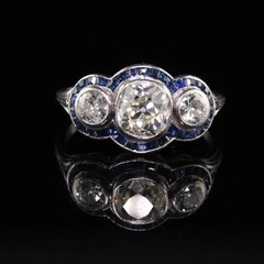 2.55Ct Art Deco Style Lab-Created Diamond Engagement 14k white Gold Finish Ring
