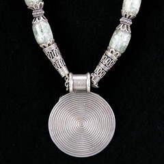 Vintage Silver Plate and Stone Necklace Made in ? – Needs Repair
