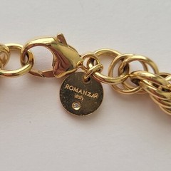 Romanza Italy Yellow Gold Plated Necklace Chunky Multi-Link 24″