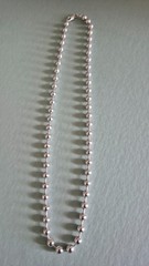Older Sterling Silver 5mm Ball Bead Chain Necklace or Choker 16″ – 22.2gms