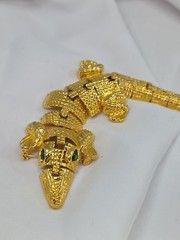 Vintage Alligator Crocodile reptile gold tone Brooch unsigned 6.5″