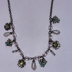 Vintage Carol Lee Charm Costume Jewelry necklace Pearls Flowers & Butterflies