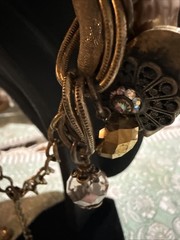 Victorian Style Artisan Made Antique Gold Tone 16″ +2” Charm Necklace