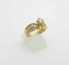 Solid 14k Yellow Gold Natural Diamonds Cluster Ring size 6
