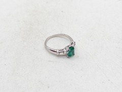 Vintage 1950s $4000 1.50ct AAA+++ Colombian Emerald Diamond 14k White Gold Ring