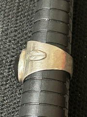 Unusual Vtg 925 Sterling Silver Oval Black Onyx Wide Band Ring Leaf Accents 6.5