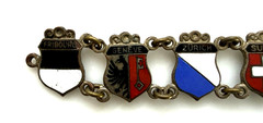 Vin Enamel Souvenir Crests Flags Province Link Bracelet 6.75” Needs Clasp