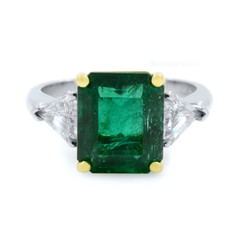 Classic 4.00Ct Lab-Created Emerald Wedding 925 Silver Ring 14K White Gold Finish