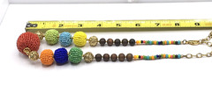 Vintage Graziano Seed Bead Round Ball Chunky Multicolor Boho Statement Necklace