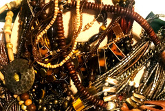 1/2LB Jewelry TREASURE Lot with Earthy & Warm Amber, Brown golden Autumn theme