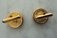 Vtg Silver Mercury Dime Coin Cufflinks Winged Liberty Head Gold Tone Rope Frame