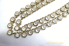 VINTAGE CLEAR OPEN-BACKED AB CRYSTAL DOUBLE ROW NECKLACE