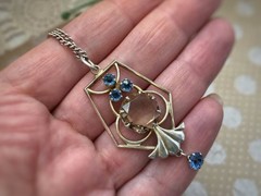 Fine Estate Vintage Pendant Soviet Sterling Silver 875 Smoky Quartz & Topaz USSR