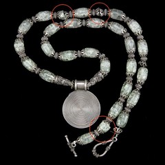 Vintage Silver Plate and Stone Necklace Made in ? – Needs Repair
