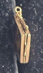 Antique Wightman & Hough (W&H Co.) GF locket w/ etched monogram and paste stone