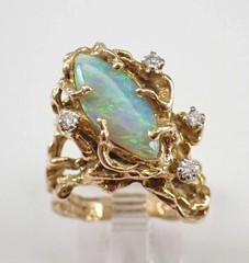 3Ct Marquise Lab Created Fire Opal Vintage Engagement Ring 14KYellow Gold Plated