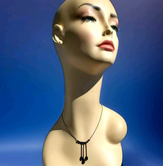 Original STERLING SILVER 925 Deco Modernist Rare Necklace Vintage Sapphire Paste